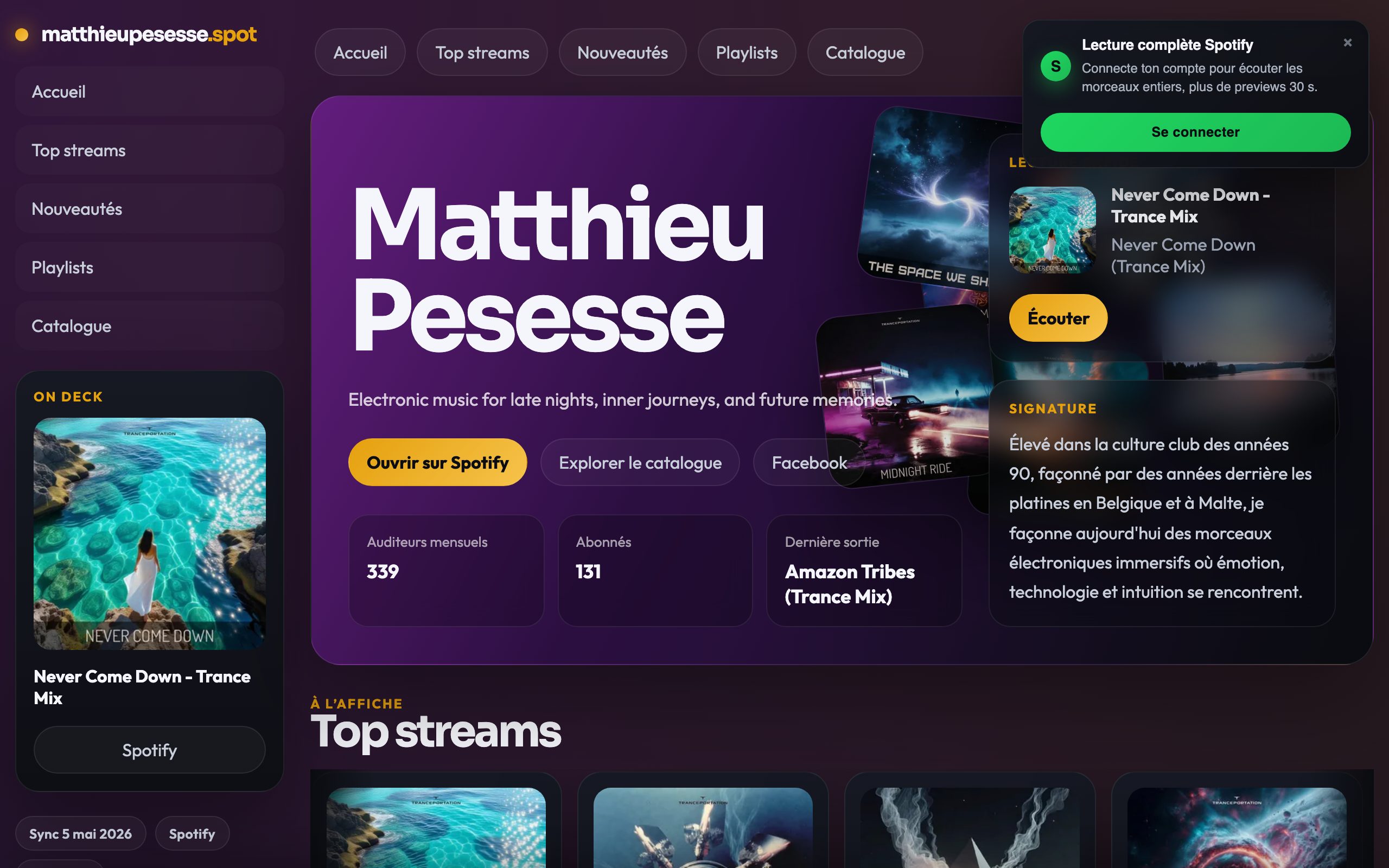 Spotify Showcase — screenshot